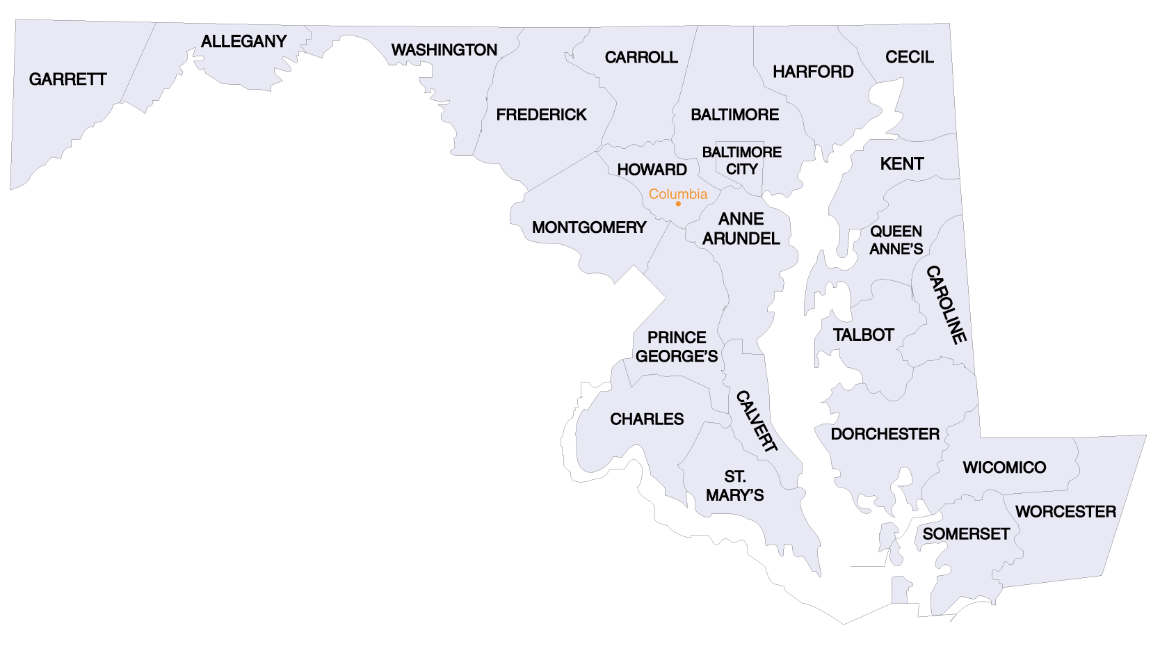Map of Maryland maryland map